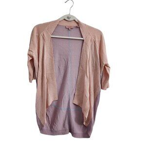 Ted Baker Cardigan 1‎ XS Purple Pink Open Front Short Sleeve Lightweight Sweater
